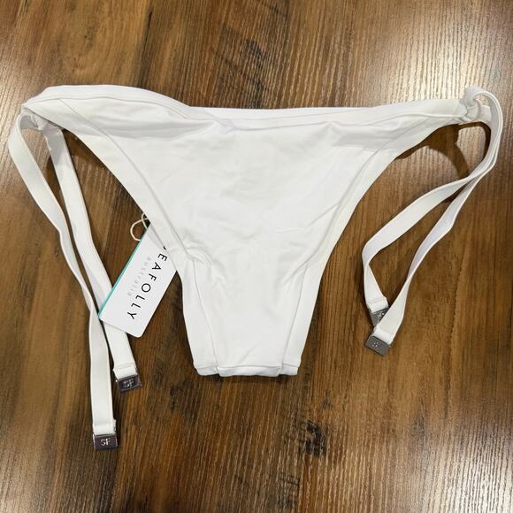 Seafolly Brazilian Tie Side Y2K White Low Rise White Bikini Bottom 10 - Picture 3 of 6